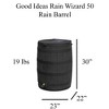 Good Ideas Rain Wizard Eco 50-Gallon Rain Saver Barrel, Single Spigot, Made with Recycled Materials and Screen for Garden and Outdoors, Black - 2 of 4