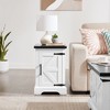 LIVAREEmlen Farmhouse Nightstand Rectangular Farmhouse End Table with Barn Door and Adjustable Storage Shelf for Living Room, Bedroom, White - 2 of 4