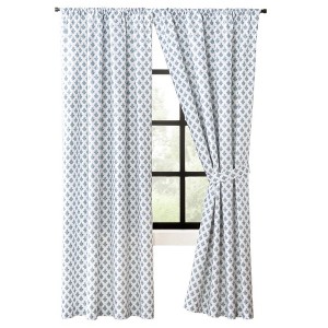 Ellis Curtain Manchester 3" Rod Pocket 100% Cotton Machine Wash and Dry Curtain Pairs Blue - 1 of 4