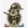 "Muscular George Washington" Caricature  Adult Long Sleeve Hoodie - 2 of 2