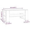 vidaXL Rectangular Coffee Table with Storage Shelf, High-Gloss White Engineered Wood, Dimensions 40.2"x21.7"x17.7" - Assembly Required - 3 of 4