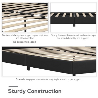 Rio Black Faux Leather Upholstered Queen Bed with Tufted Headboard