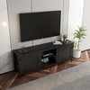 70" Industrial TV Stand with Electric Fireplace, Entertainment Console with Storage Cabinets, Open Shelves & 2 Doors - 2 of 4