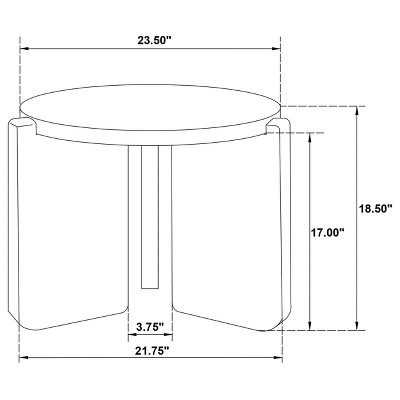 Cordova Black Round Solid Wood End Table