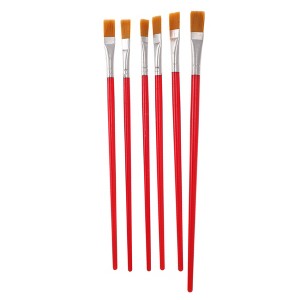 Unique Bargains Flat Brush for Watercolor Nylon Metal Plastic 6 Pcs - 1 of 3