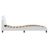 vidaXL Twin XL Bed Frame with Headboard - White Faux Leather - Plywood Slats, Foam Padded Headboard, 39.4"x79.9" - Stylish Modern Bedroom Furniture - 4 of 4