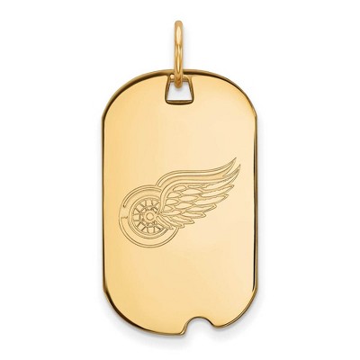 Black Bow Jewelry 10k Yellow Gold Detroit Red Wings NHL Pendant