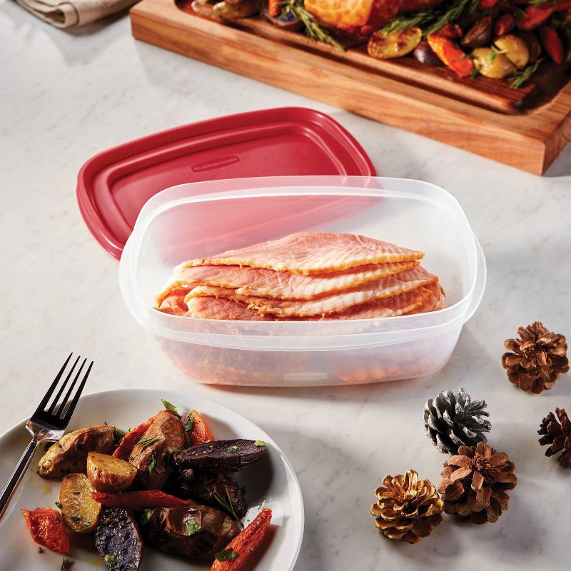 Rubbermaid Easy Find Lids 8.5 Cup Plastic Large Rectangle Food Storage Container Clear, 5 of 8