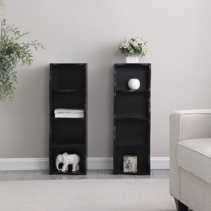 TiramisuBest 8 Tier Adjustable Ultra Thin Bookshelf Can Be Detached and Laid Flat Featuring a Wavy Edge Desig for Home and Office Display, Gray - 1 of 4