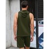 Men's Tracksuit 2 Piece Sleeveless Hooded Workout Tank Top and Shorts Casual Athletic Sports Hoodie Shorts Set - 2 of 4