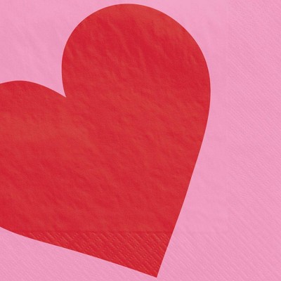 30ct Disposable Beverage Napkins Heart - Spritz™