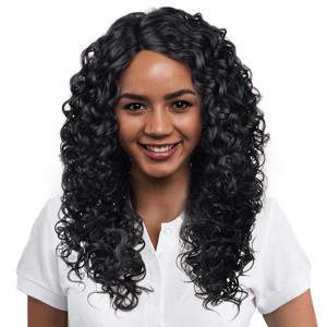 Synthetic Lace Front Curly Wigs Natural Looking L Part Daily Party Wig for Women - 1 of 4