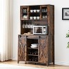 Kitchen Pantry Cabinet with Sliding Barn Door, 70" Farmhouse Coffee Bar Cabinet for Kitchen, Dining Room - 4 of 4