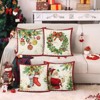 Christmas Throw Pillow Covers 18x18 Inch Santa Claus Merry Christmas Wreath Bells Socks - 4 of 4