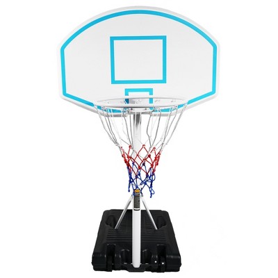RISOKEYS Portable Poolside Basketball Hoop, Height Adjustable 3.1ft-4.7ft, with 36" Backboard for Indoor Outdoor Use
