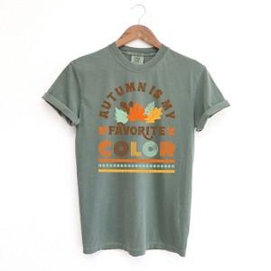 Simply Sage Market Women's Autumn Is My Favorite Color Colorful Short Sleeve Garment Dyed Tee - 1 of 2
