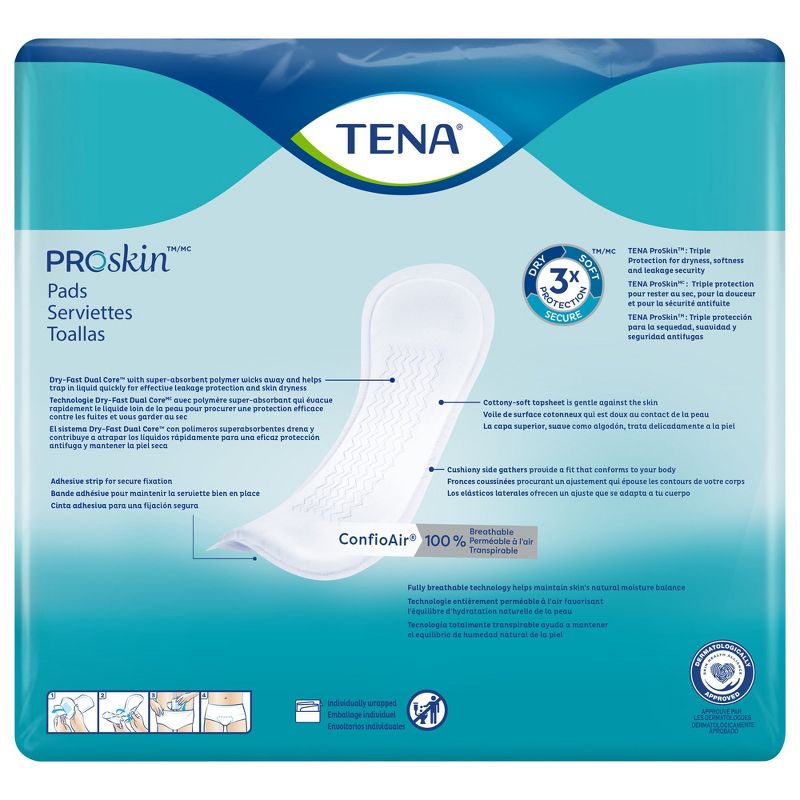 TENA ProSkin Ultimate Bladder Control Pad, Heavy Absorbency, 33 Count, 1 Pack, 3 of 5