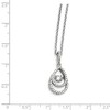 Black Bow Jewelry Rhodium Plated Sterling Silver & CZ Double Teardrop Necklace, 18-20 In - image 3 of 4