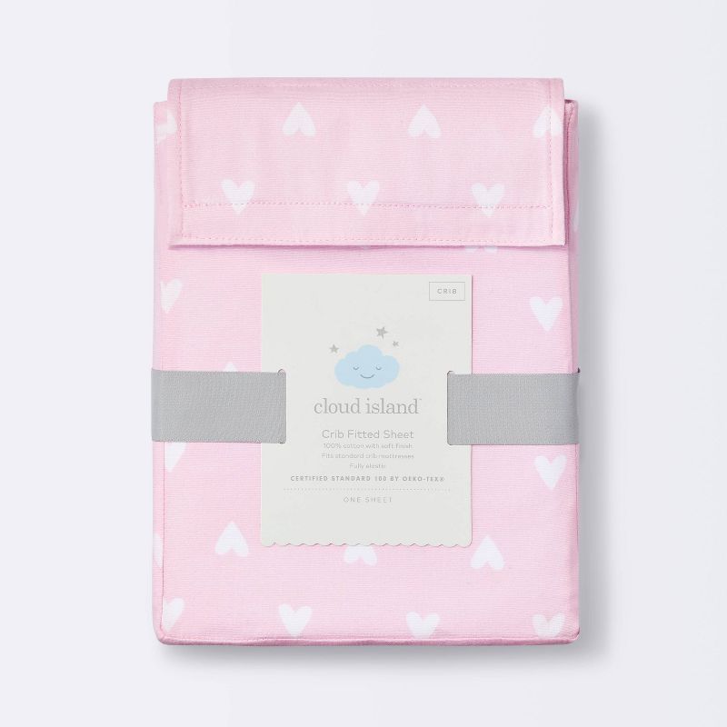 Fitted Crib Sheet Hearts - Cloud Island&#8482;  Pink, 6 of 7