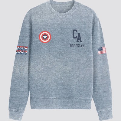 Men's Captain America Crewneck Sweatshirt - Blue