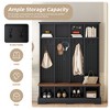 Kumasinova Farmhouse 59" Hall Tree with 8 Hooks,Practical Wooden Coat Rack with Entryway Bench,3-in-1 Clothing Rack with Shelves for Mudroom - 3 of 4
