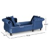 GDFStudio Harrisville Modern Glam Tufted Velvet Chaise Lounge with Accent Throw Pillow - 3 of 4