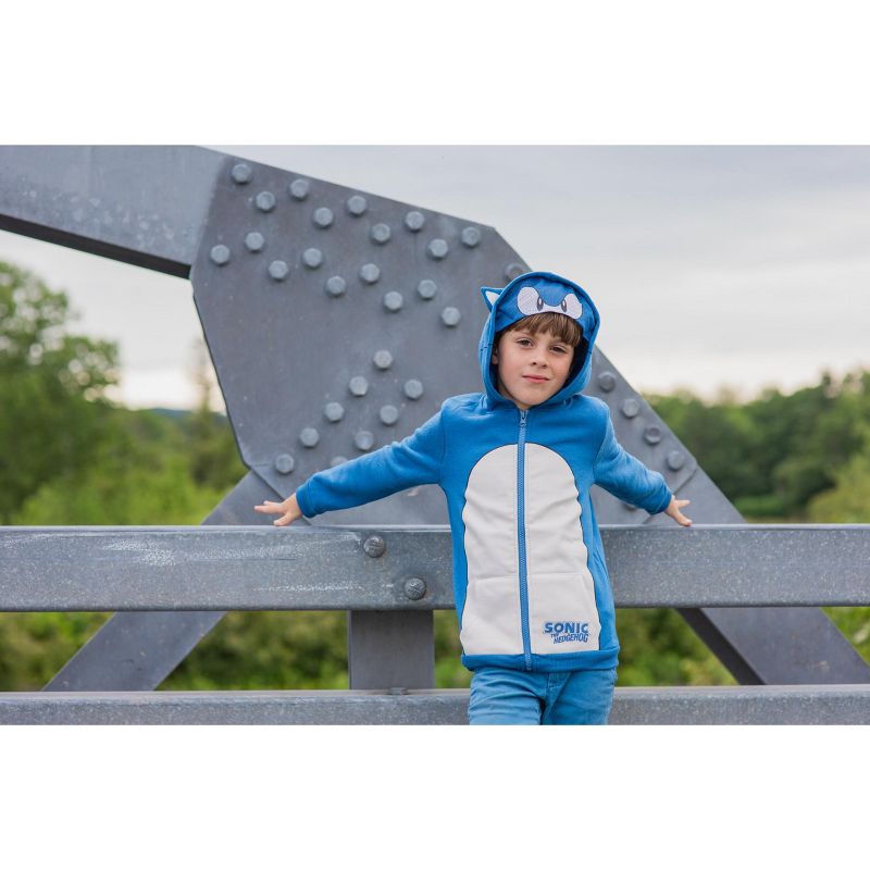 SEGA Sonic The Hedgehog Fleece Zip Up Costume Hoodie Toddler to Big Kid, 2 of 8