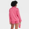 Women's 3pc Satin Long Sleeve Top and Shorts Pajama Set with Eye Mask - Auden™ - image 2 of 4