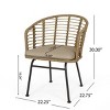 Set Of 2 Outdoor Wicker Patio Dining Chairs With Cushions,Living Room Arm Chairs With Metal Frame,Rattan Conversation Chair-Coolbibila - 4 of 4