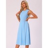 Allegra K Women's Sleeveless Pleated Ruffle Hem Crew Neck Tank Knitted Elegant Midi Dress - 3 of 4