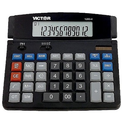 Victor Technology Victor Professional 1200-4 12-Digit Desktop Calculator Black 813633