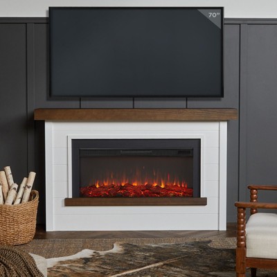 Bernice 67" White Electric Fireplace with Mantel