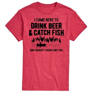 Men's - Instant Message - I Came Here to Drink Beer & Catch Fish Short Sleeve Graphic T-Shirt - 1 of 4