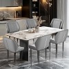 Artloge 2 x Dining Chairs Upholstered PU Leather Wide Back Armless Side Dining Chairs - 3 of 4