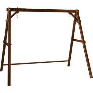 VINGLI Heavy Duty 660 LBS Wooden Swing Frame with Extra Bottom Connection Board, A-Frame Porch Swing Bench Stand for 5 FT Swing Chair - 1 of 4