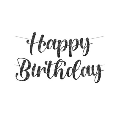 Empire Digilabs Pre-Strung Glitter Happy Birthday Banner