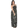 LA LEELA Women's House Daily Routine Evening Wear A line Maxi Smocked Top Slit Dress Long Evening Tube Dresses for Women One Size Black, Floral - 3 of 3