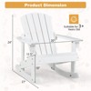 Infans 2PCS Kid Adirondack Rocking Chair Outdoor Solid Wood Slatted seat Backrest White - 2 of 4