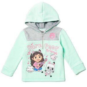 Dreamworks Gabby's Dollhouse Kitty Fairy Cakey Cat Gabby Girls Fleece Half Zip Hoodie Toddler  - 1 of 4