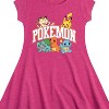 Girls' - Pokémon - Psyduck Spiral Fit & Flair Cap Sleeve Dress - 2 of 2