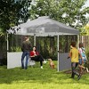 Outsunny 10' x 10' Pop Up Canopy Tent with 2 Half Sidewalls, UV50+ Height Adjustable Instant Sun Shelter with Wheeled Carry Bag - 3 of 4