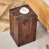 Gulches Walnut Wood Grain Square MDF Indoor Coffee Accent Table 12x12x20 Inch No Assembly Multifunctional - 2 of 4