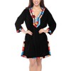 HAPPY BAY Women's Summer Bathing Suit Cover Ups Mini Holiday Beachwear Mini Swim Suit Loose Beach Dress Boho Dress X-Large-XX-Large Black Solid - 2 of 4