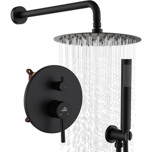 CASAINC 10'' Wall Mounted Round Shower System Set with Handheld Sprayer - 1 of 3