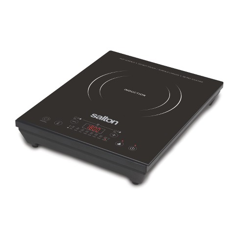 Cooktron Portable Double Burner Electric Induction Cooktop With Cast Iron  Griddle, 7 Temperature Levels, 9 Power Levels & Child Safety Lock : Target