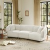 98.5'' Boucle Curved 3-Seater Sofa with Plush Cushions and Sturdy Wooden Frame - 2 of 4