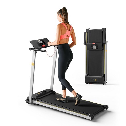 Space Saving Motorised Treadmill 0.6-6.2MPH Walking Machine with LCD Display