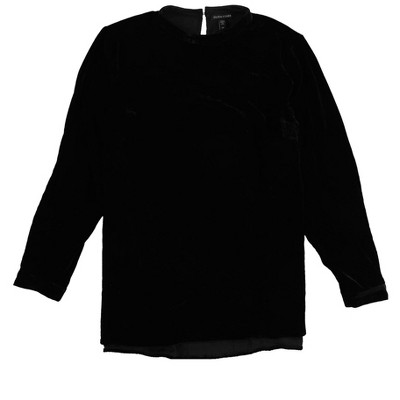 Eileen Fisher Womens Velvet Mock Neck Tunic Blouse
