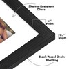 Americanflat 8x10 Picture Frame with Shatter-Resistant Glass, Use as 5x7 Frame with Mat or 8x10 Frame Without Mat, Hudson Collection, Black - 3 of 4