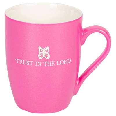 Elanze Designs Trust In The Lord Princess Pink 10 ounce New Bone China Coffee Cup Mug